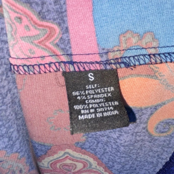 Coco Bianco Cold Shoulder Paisley Tunic Top 3/4 Sleeve Women’s Size Small Boho - Picture 7 of 9